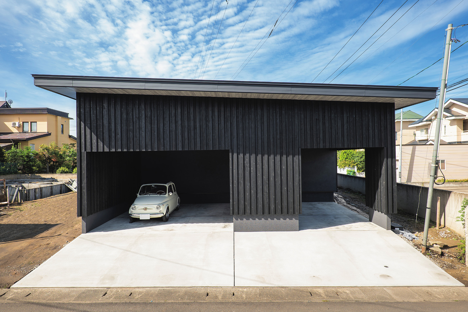 PLAN A　2つのビルトインガレージがある30坪の平屋